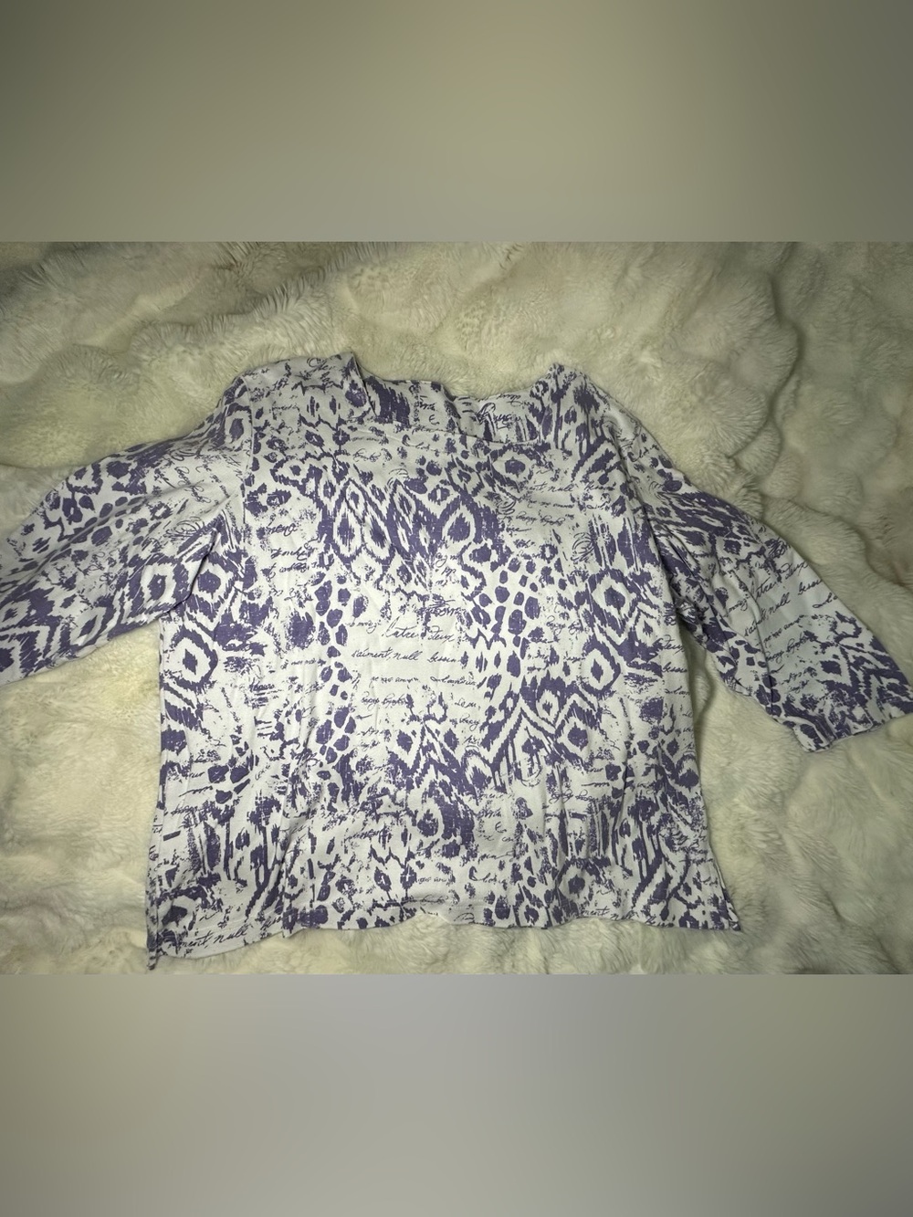 Women's Purple Printed Long Sleeve Tee